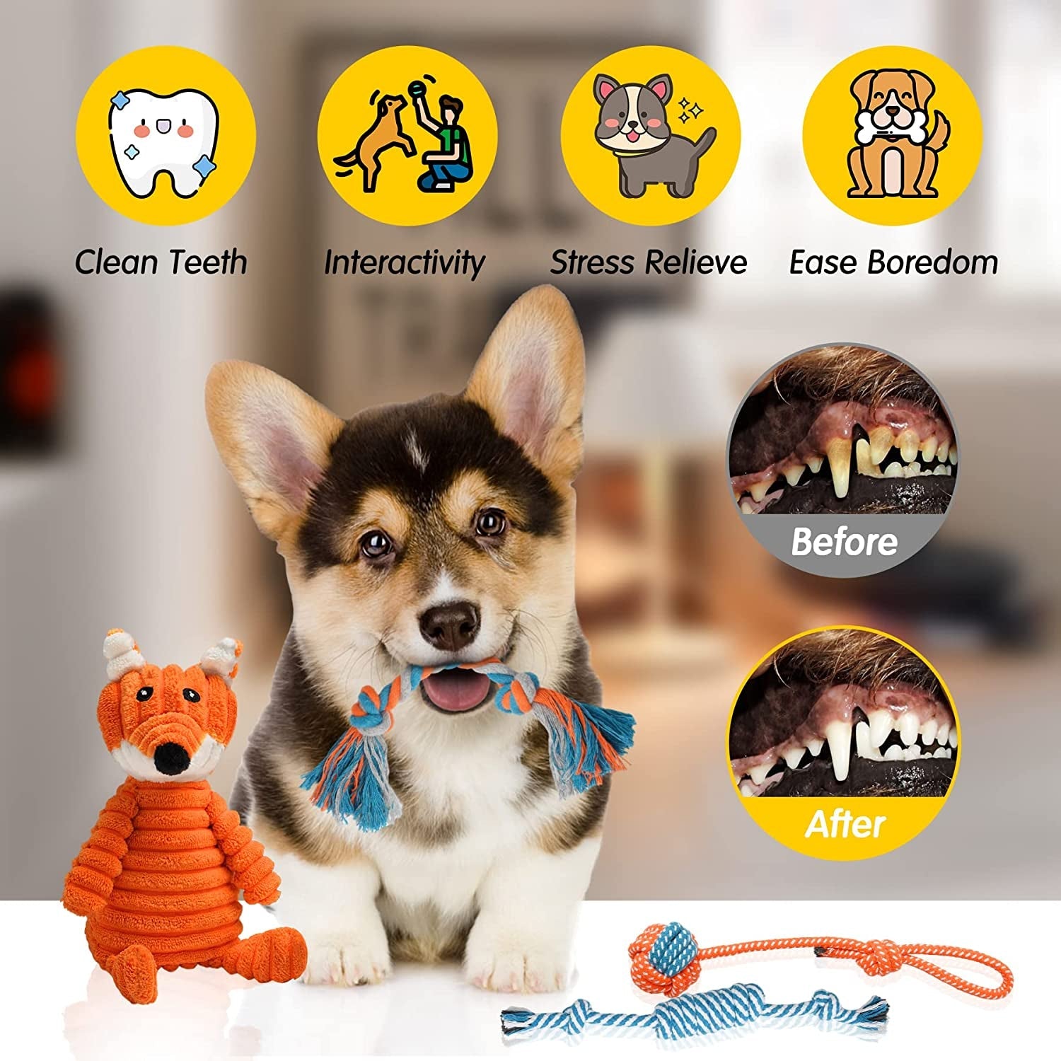 9 - Pack Teething Puppy Dog Toy Set - Zoomies Pet Emporium9 - Pack Teething Puppy Dog Toy SetDog ToyZeaxuieZoomies Pet Emporiuma55504ff - 5d87 - 491f - 9ff7 - a7011cf3e1713130346286919 Pack (Fox)9 Pack Luxury Puppy Dog Toys for Teething Small Dogs