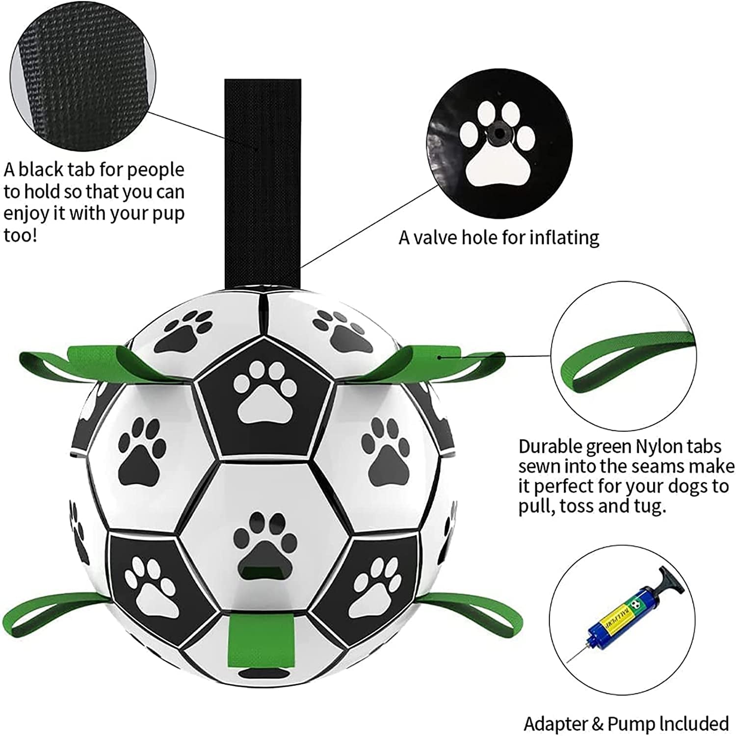 Dog Soccer Ball Toy - Zoomies Pet EmporiumDog Soccer Ball ToyDog ToyZoomies Pet EmporiumZoomies Pet Emporiumee8fb9a6 - 1f0e - 4277 - 8c28 - 7a24b5026a17705353632723A - GreenMedium Size 2Soccer Ball with Straps Dog Toy