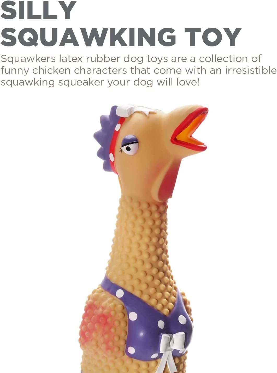 Silly Squawking Rubber Chicken Dog Toy - Zoomies Pet EmporiumSilly Squawking Rubber Chicken Dog ToyDog ToySquawkersZoomies Pet Emporiumd046a04c - 9eec - 4bc3 - af49 - a9c265316262313111830832HenriettaSmallCharming Pet Squawkers Henrietta Latex Rubber Chicken Interactive Dog Toy